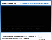 Tablet Screenshot of lakedonpedro.org